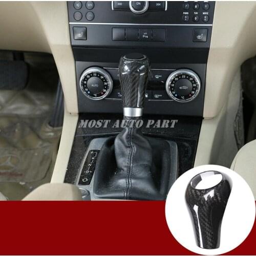 Carbon Fiber Pine Wood Grain Interior Gear Shift Knob Head Cover For Benz A Class W169 CLS Class C219 GLK Class X204 G Class