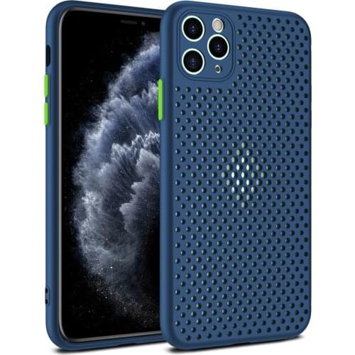 Heat Dissipation Silonce Case For iPhone X XR XS 11 Pro Max 6 7 8 Plus SE 2020 Ultra Thin Soft TPU Breathable Mesh Cover