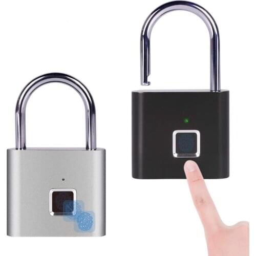 Fingerprint Lock Smart Padlock Thumbprint Door Padlocks Portable Anti-Theft Fingerprint Lock for Bag Drawer Suitcase