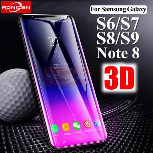 3D Protective Glass On For Samsung S8 S9 S6 S7 Edge Plus S8plus S9plus S 6 7 8 9 Note Galaxy tempered Screen Protector Protect