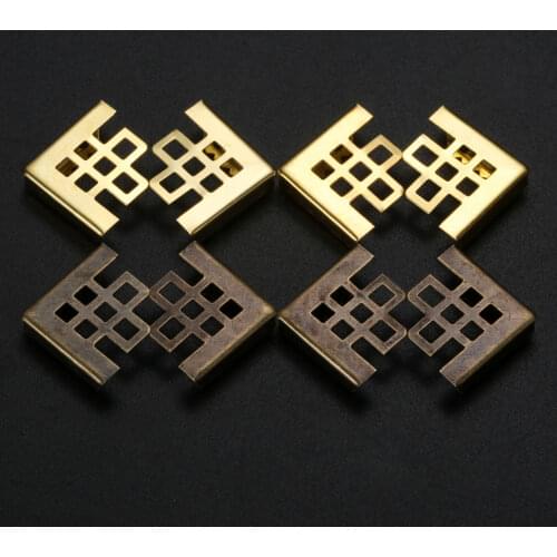 100pcs Brass Corner 16mm Mini Protector Hollow Grid Antique Bronze/Gold Decor Vintage Photo Frame Album Wood Jewelry Wine Box