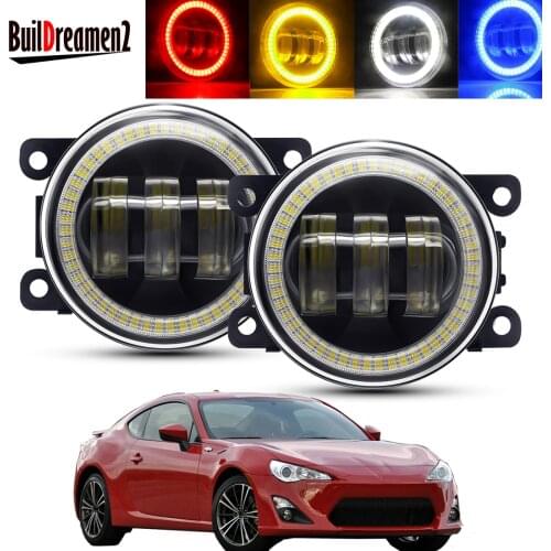 2 X Angel Eye Fog Light Assembly For Scion FR-S FRS 2013 2014 2015 2016 Car LED Lens DRL Fog Daytime Running Lamp H11 12V