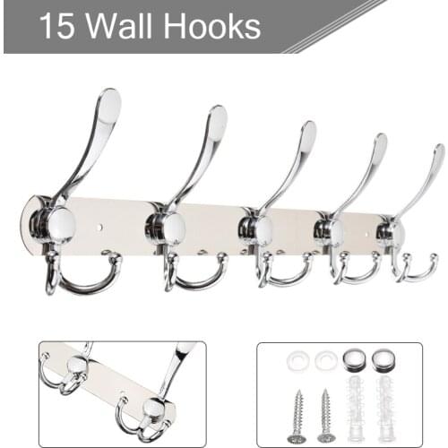 45cm Stainless Steel Wall Mount Coat Hook Robe Hooks Hanger Chrome Bathroom Organizer Hanger Towel Clothes Hook