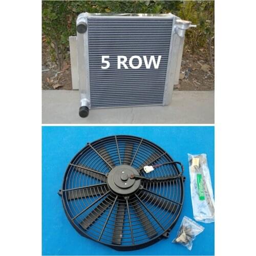 5 ROW ALUMINUM RADIATOR + FAN FOR TOYOTA CELICA GT TA22/TA23 2T 1.6L MT 1973-1978 1974 1975 1976 1977 Hot Selling