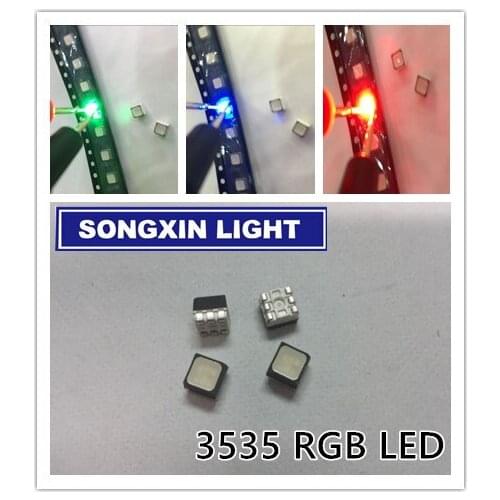 50pcs smd 3535 led rgb PLCC6 3-IN-1 SMD LED Full Color LED 3535 RGB 3-CHIP Outdoor Full-Color Video Screen