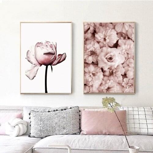 Allah Islamic Quote Wall Art Canvas Poster Pink Flower Old Gate Muslim Print Decorative Picture Painting Modern Mosque Decor