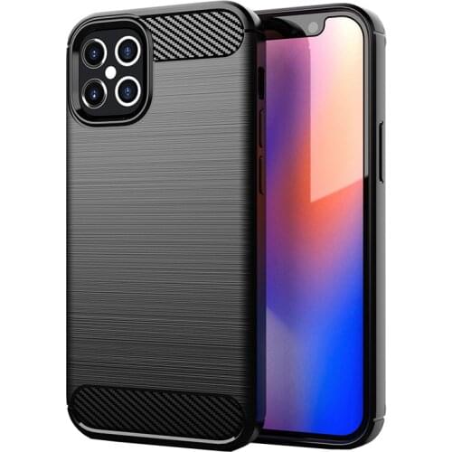 Shock Absorption Cover Soft TPU Anti Scratch Carbon Fiber Design Back Case for iPhone 12 Pro MAX 2020 5.4" 6.1" 6.7"