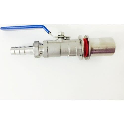 1/2" 304 Stainless Steel Weldless Compact Ball Valve & Barb-Homebrew Beer Kettle Pot
