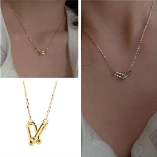 Personality Gold Rectangular Pendant Necklace For Women Jewelry 2021 Trendy Silver Plated Chain Necklace Female Party Bijou