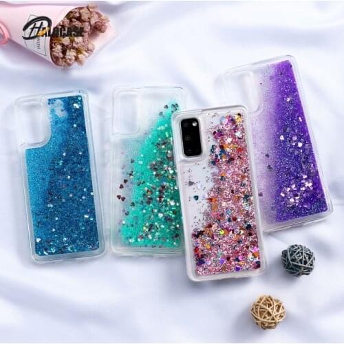 Liquid Glitter Case For Samsung S20 FE Cases Samsung A51 A71 A21S A40 A70 A50 A31 A41 A20e S10 Plus Note 10 Lite 20 Ultra Covers