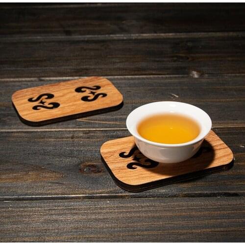 Wood Coasters Placemats Rectangle Heat Resistant Drink Mat Table Tea Coffee Cup Pad Non-slip Cup Mat Insulation Pad for Table