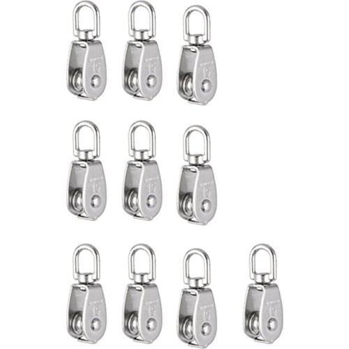 Hot Crane Pulley Block M15 Lifting Crane Swivel Hook single Pulley Block Hanging Wire Towing Wheel 10Pcs