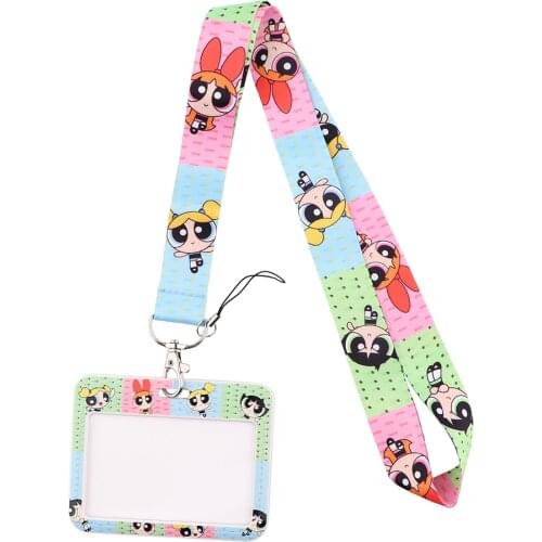 JF740 Cute Cartoon Lanyard for Key Camera Whistle ID Badge Holder Cell Phone Neck Strap Hanging Rope Gift Mobile Phone Straps