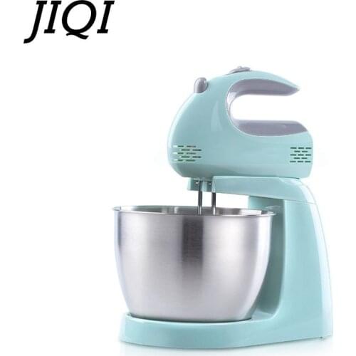 JIQI 3L Stainless Steel Bowl 5-speed Kitchen Food Stand Mixer Cream Egg Whisk Blender Cake Dough Bread Mixer Maker Machine