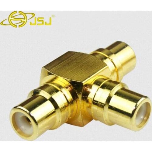 JSJ pure copper gold - plated lotus AV audio RCA triton mothers two - female and the whole - copper lotus swivel joint