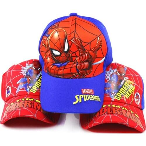 3-10Years Marvel Anime Figure Spiderman Kids Caps Hat for Boy Travel Caps Baby Caps Cartoon Fashion Adjustable Cap Figure Gift