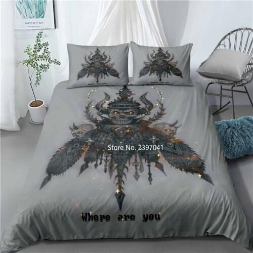 Black Moon Night Print Bedding Set Black Dark Down Quilt Cover Pillowcase Adult Teenager Art Home Knitwear Bedroom Decoration
