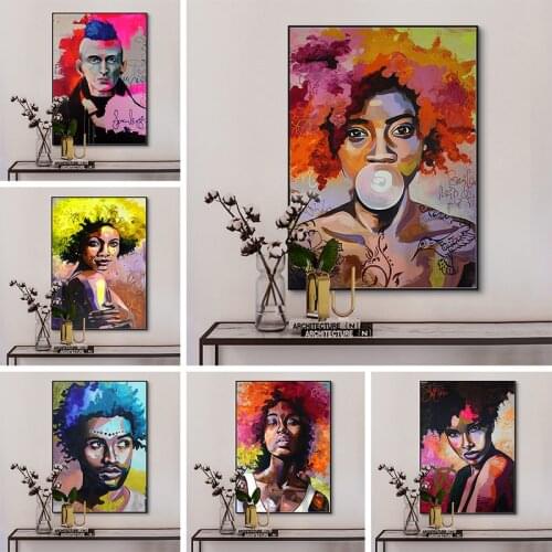 Colorful Black African Nude Woman Canvas Painting Posters and Prints Scandinavian Wall Art Picture for Home Cuadros Decoration