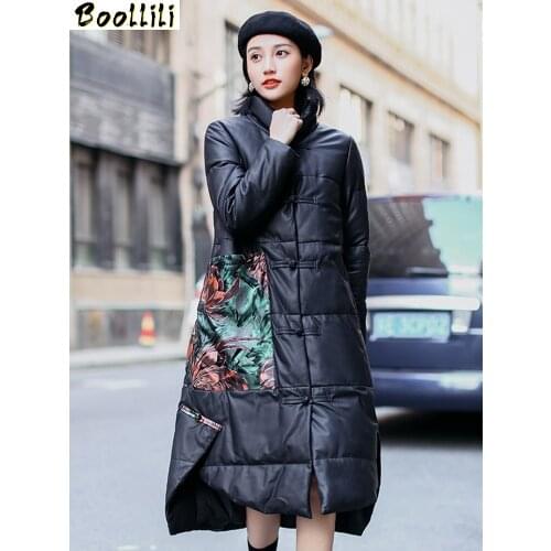 Boollili Genuine Leather Jacket Sheepskin Coat Women Clothes 2020 Vintage Duck Down Coat Winter Coat Women Chaqueta Mujer