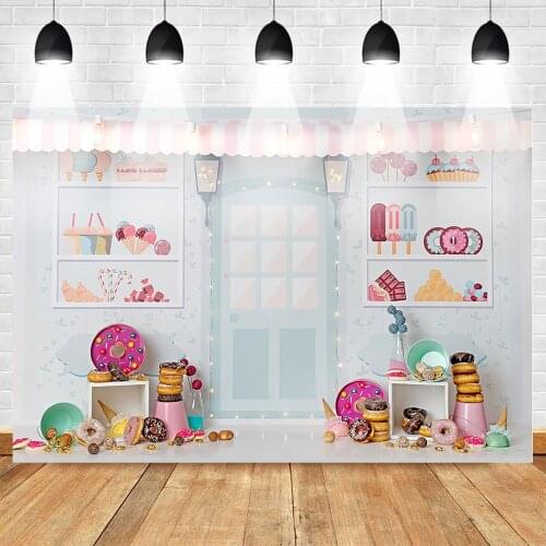 Mehofoto Candy Bar Sweet Girl Photo Background Birthday Party Photography Backdrops Sweet Shoppe Cake Table Banner Decoration