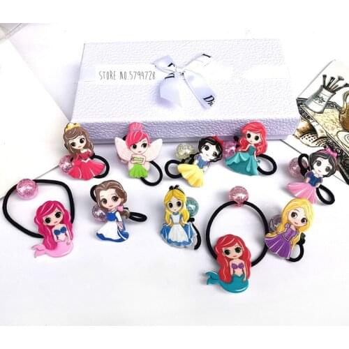 Disney new children princess cartoon doll accessories hairpin hair rope jewelry acrylic baby hair ring head rope