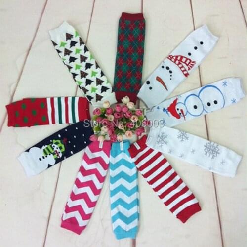 Wholesale Christmas Leg Warmers Baby Toddler Chevron Legging Children Knee Pad
