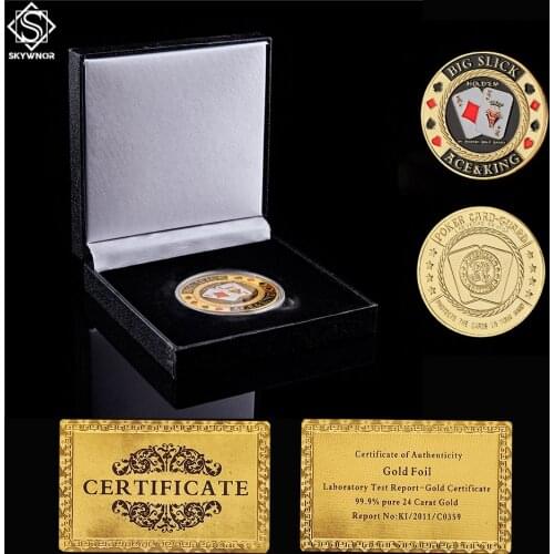 Poker Chip Coin The "Big Slick Ace&King" Casino Chips Poker Card Guard Coin Collectible