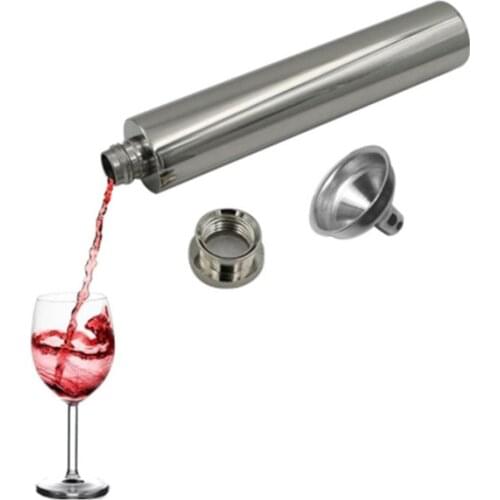 Travel portable mini stainless steel mirror round bottom flat bottom wine bottle