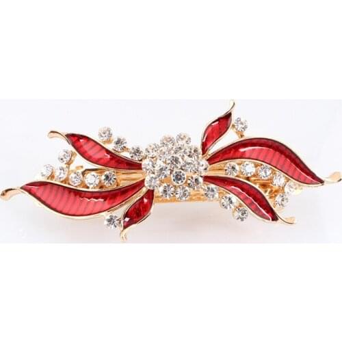 Christmas gift hair clips rhinestone Golden plated Fashion jewelry Woman Head wear Hairpin nickel free fashion jewelry