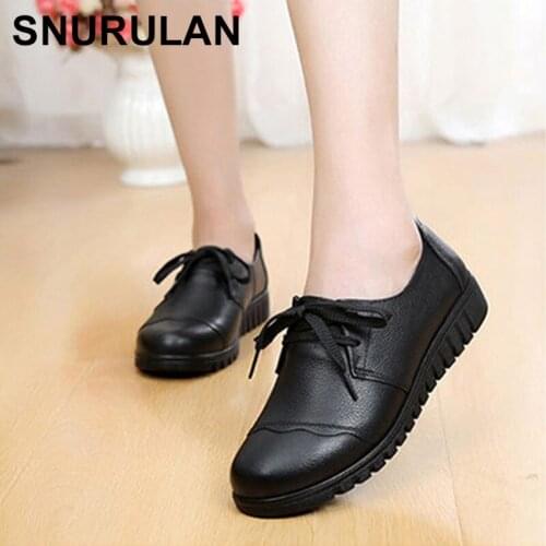 SNURULANSuperstar women shoes spring 2018 new style womens moccasin shoes genuine leather solid shallow casual shoes E544