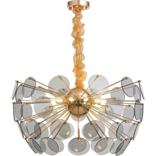 Postmodern light luxury chandelier model room bedroom living room dining room creative personality round simple art lamp