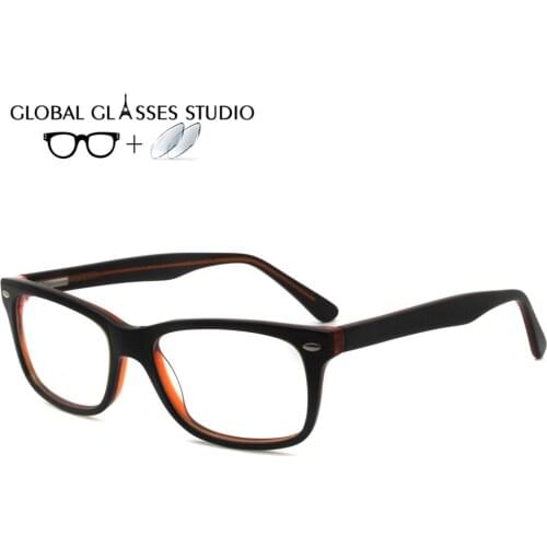 Women Acetate Glasses Frame Eyewear Eyeglasses Reading Myopia Prescription Lens 1.56 Index 19559