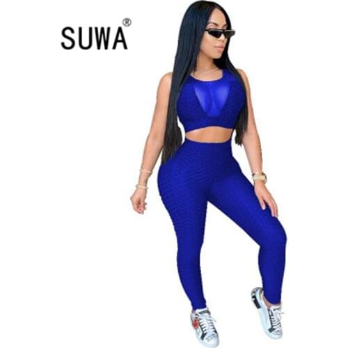 2020 casual lounge wear soft streetwear women two piece tracksuit pants matching sets crop top + high waist stacked legging