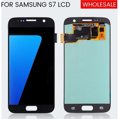 1Pcs 6.0inch G930 Display For Samsung Galaxy S7 Lcd With Touch Screen Panel Digitizer Assembly G930F Lcd With Frame