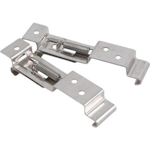 1Pair Stainless Steel Car License Plate Frame Holder Trailer Number Plate Clips Spring Bracket Cars License Plate Cover Fixed