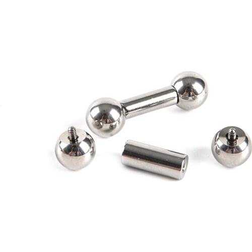 1PC Stainless Steel Balls Industrial Scaffold Straight Barbell Ear Piercing Tongue Bar Surgical Steel Eyebrow Tragus Nipple Ring
