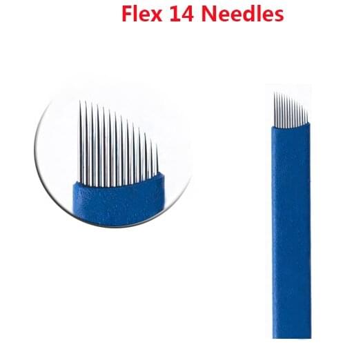 100 Pcs 14 Needle 0.2mm Micro Blade Eyebrow Microblading Tattoo Needles For Permanent Makeup