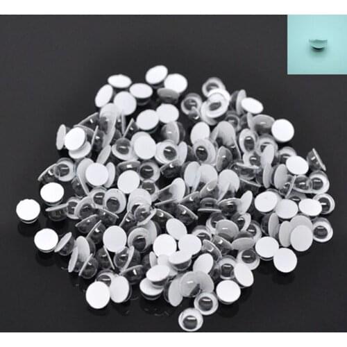 With Self-adhesive 1000pcs 6mm Round Wiggly Wobbly Googly Plastic Doll Eyes For Doll Toy/Scrapbook Handmade DIY Crafts