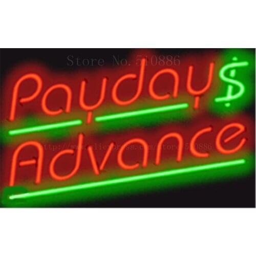 17*14" Payday Advance NEON SIGN REAL GLASS BEER BAR PUB LIGHT SIGNS store display Restaurant Shop Business Advertising Lights