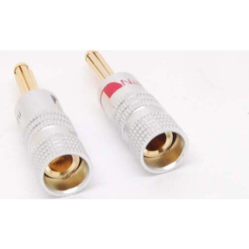 2 Pcs Nakamichi 24K Gold Plated Speaker Cable Wire Connector 4mm Banana Plug NEW