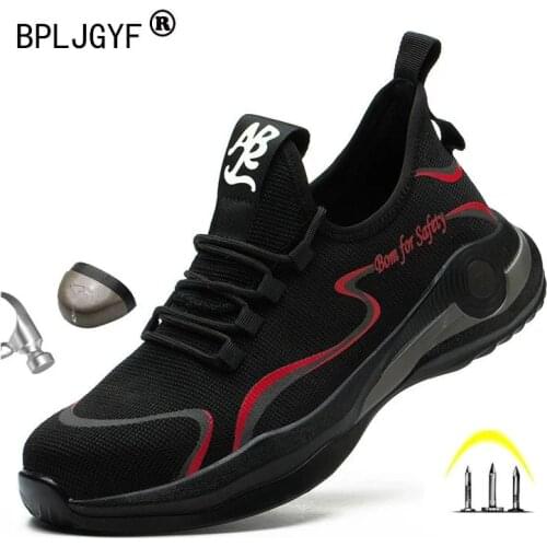 2021Lightweight Work Shoes Sneakers Puncture-Proof Safety Shoes Men Indestructible Work Boots Construction Work Safety Boots Men