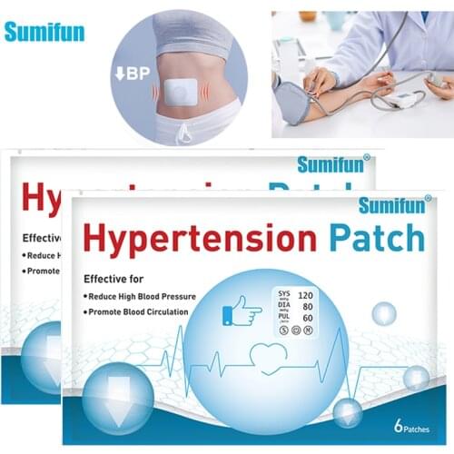 6/24pcs Hypertension Patch Herbal Reduce High Blood Pressure Clean Blood Vessel Plaster Hypertension Care Products Health Care