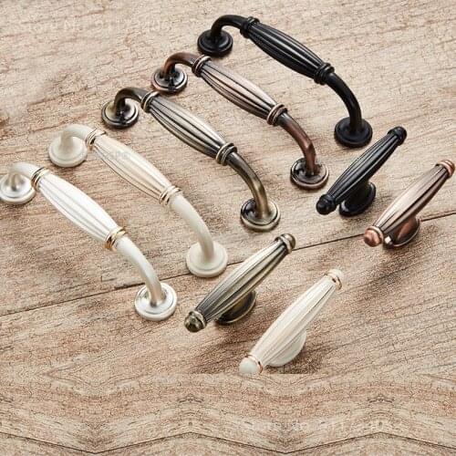 Antique European Fashion Closet Door Pull Ivory White Black Cabinet Kitchen Hardware Zinc Alloy Cupboard Drawer Knob
