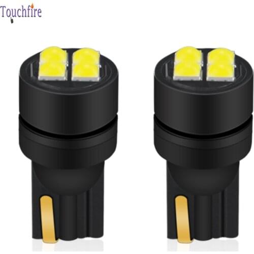 2PCS Auto T10 W5W 194 168 3030SMD 4LED Lens Canbus Car Bulb Reading Dome Interior Side Marker Light White ice blue Amber 12V