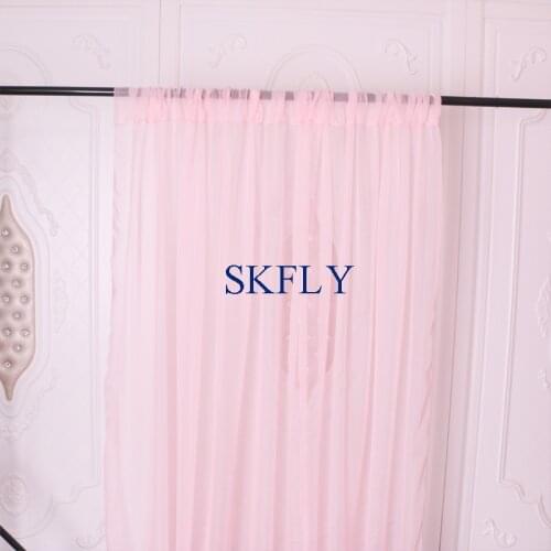 BC002G custom made popular free shipping wedding light pink sheer voile curtain panel photography backdrop with rod pocket