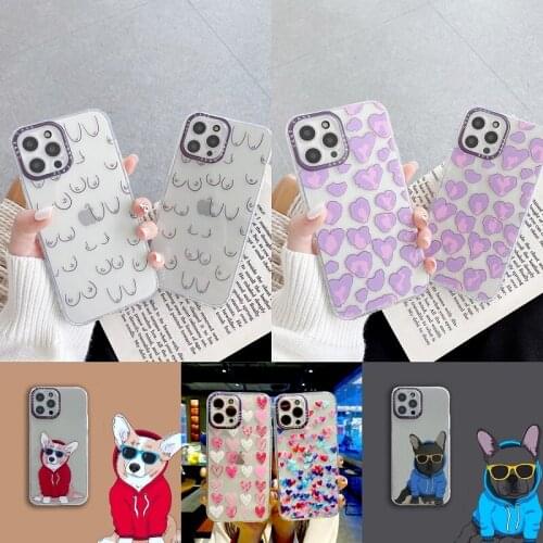 Case For Apple iphone 11 12 mini pro max 6 6s 7 8 Plus X xs XR Max SE 2020 Cartoon Inventive Camera Lens Protection Clear Cover