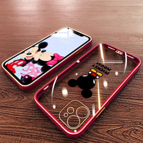 DisneyMickeyMouse phone case protective cover is suitable for iphone 12 pro max 11 8 7 6 s XR PLUS X XS SE 2020 mini transparent