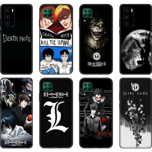 Black tpu Case For Huawei P30 Lite P30 Pro P40 Case For Huawei P40 LITE E P Smart 2020 Case Cover Death Note Ryuk kira