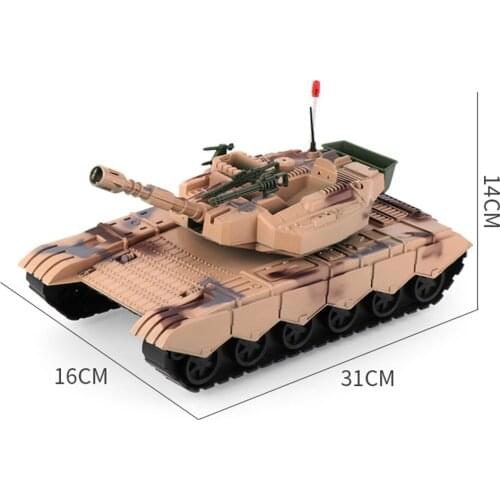 Kids Toy Military Vehicle Inertial Tank Model Toys with 360 Degree Rotating Fort