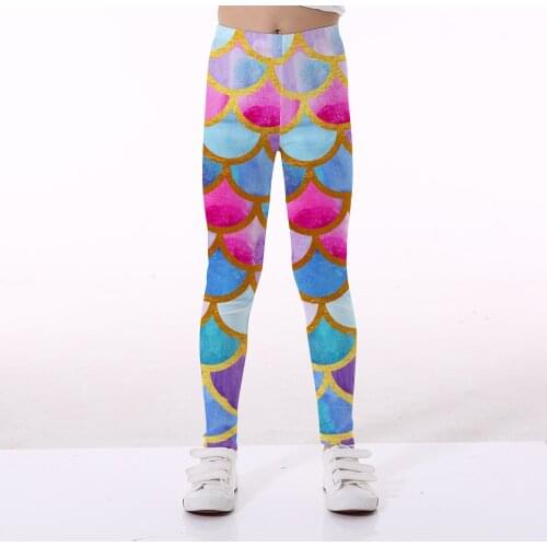 Colorful Fishscale Kids Sports Pants Spring Autumn Workout Loose Children Yoga Trousers Above 3 Years